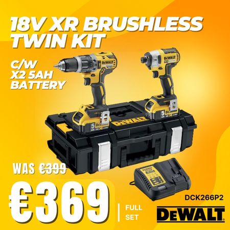 Dewalt, brushless drill, Twin Kit, impact driver, 18v, Brushless tool set, Power Tool, Cordless tool, JoeMckenna, Hardware ,Limerick, Ireland